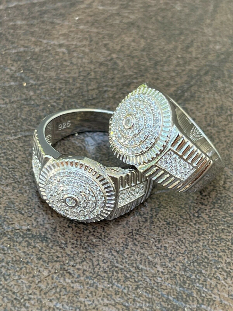 Men's Solid 925 Sterling Silver Diamond Pinky RING ICED Bust Out Down Size 7-13 14 Men's Solid 925 Sterling Silver Diamond Pinky RING ICED Bust Out Down Size 7-13 - Image 12