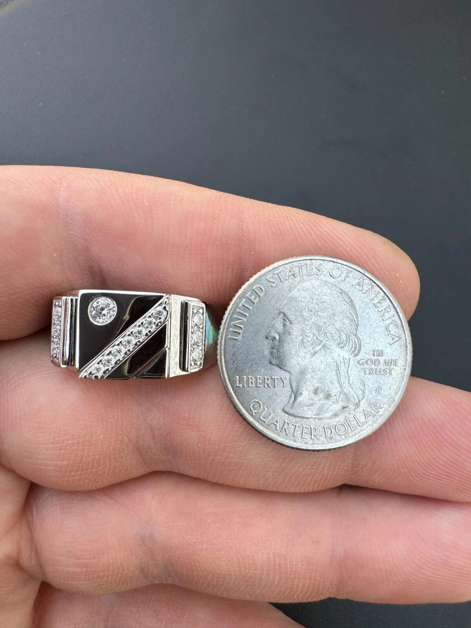 Mens Solid 925 Sterling Silver Iced Out Moissanite Ring - Sizes 6-13 - Passes Tester 11 Mens Solid 925 Sterling Silver Iced Out Moissanite Ring - Sizes 6-13 - Passes Tester - Image 9