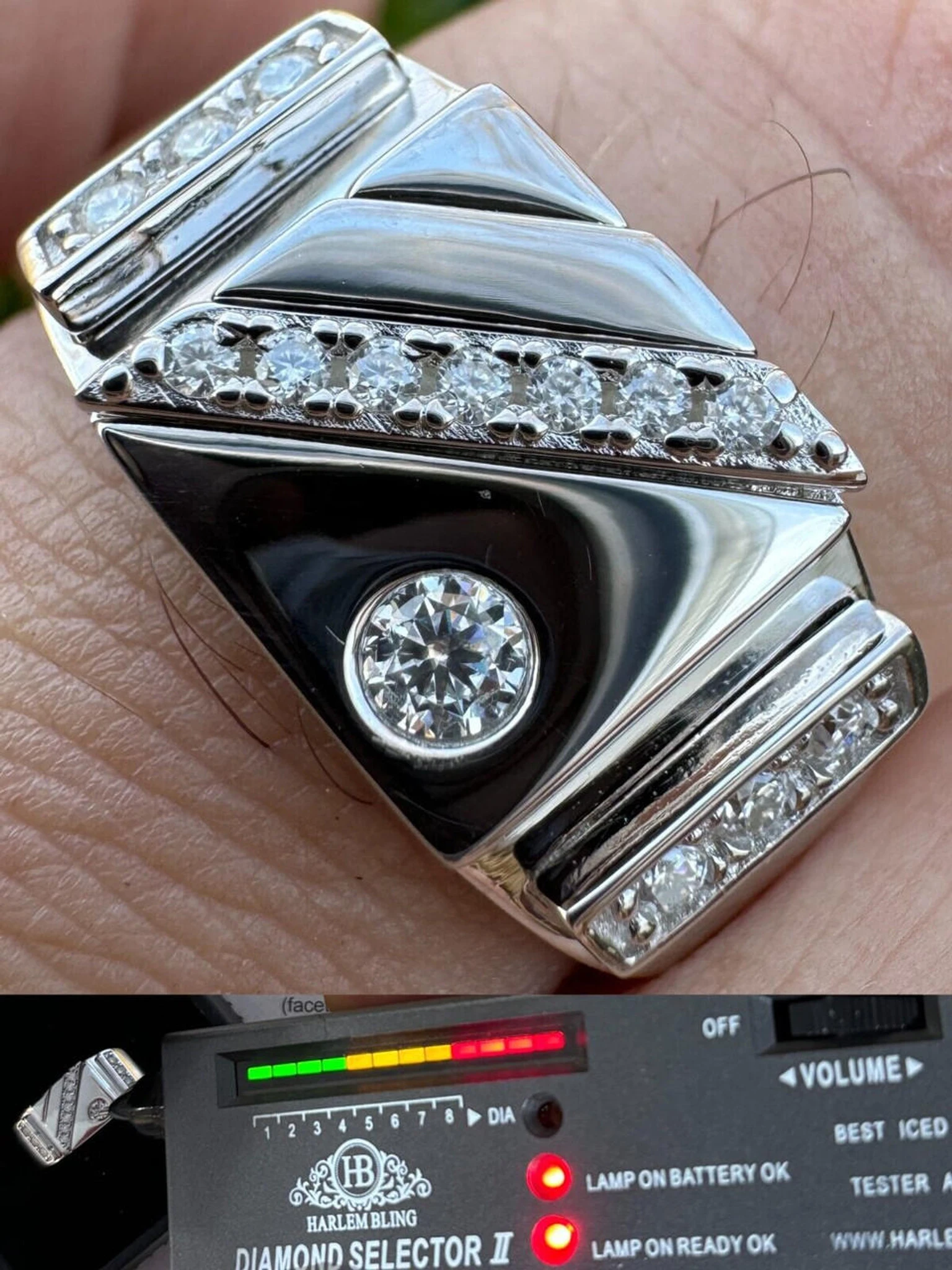 Mens Solid 925 Sterling Silver Iced Out Moissanite Ring - Sizes 6-13 - Passes Tester 3 Mens Solid 925 Sterling Silver Iced Out Moissanite Ring - Sizes 6-13 - Passes Tester