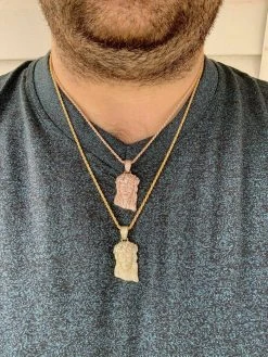 Mens Solid 925 Sterling Silver Jesus Piece Real Iced Bust Down Yellow Rose Gold 18 Mens Solid 925 Sterling Silver Jesus Piece Real Iced Bust Down Yellow Rose Gold -Harlem Bling Shop harlembling mens solid 925 sterling silver jesus piece real iced bust down yellow rose gold 50813.1664388276