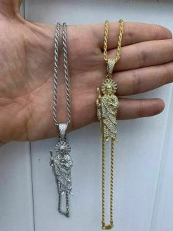 Men's Solid 925 Sterling Silver St Jude San Judas Tadeo Iced Pendant Real Icy 20 Men's Solid 925 Sterling Silver St Jude San Judas Tadeo Iced Pendant Real Icy -Harlem Bling Shop harlembling mens solid 925 sterling silver st jude san judas tadeo iced pendant real icy 70938.1664390329