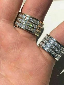 Mens Tennis Ring 14k Gold Over Solid 925 Silver Diamond Pinky Wedding Band REAL 18 Mens Tennis Ring 14k Gold Over Solid 925 Silver Diamond Pinky Wedding Band REAL -Harlem Bling Shop harlembling mens tennis ring 14k gold over solid 925 silver diamond pinky wedding band real 07263.1664378275