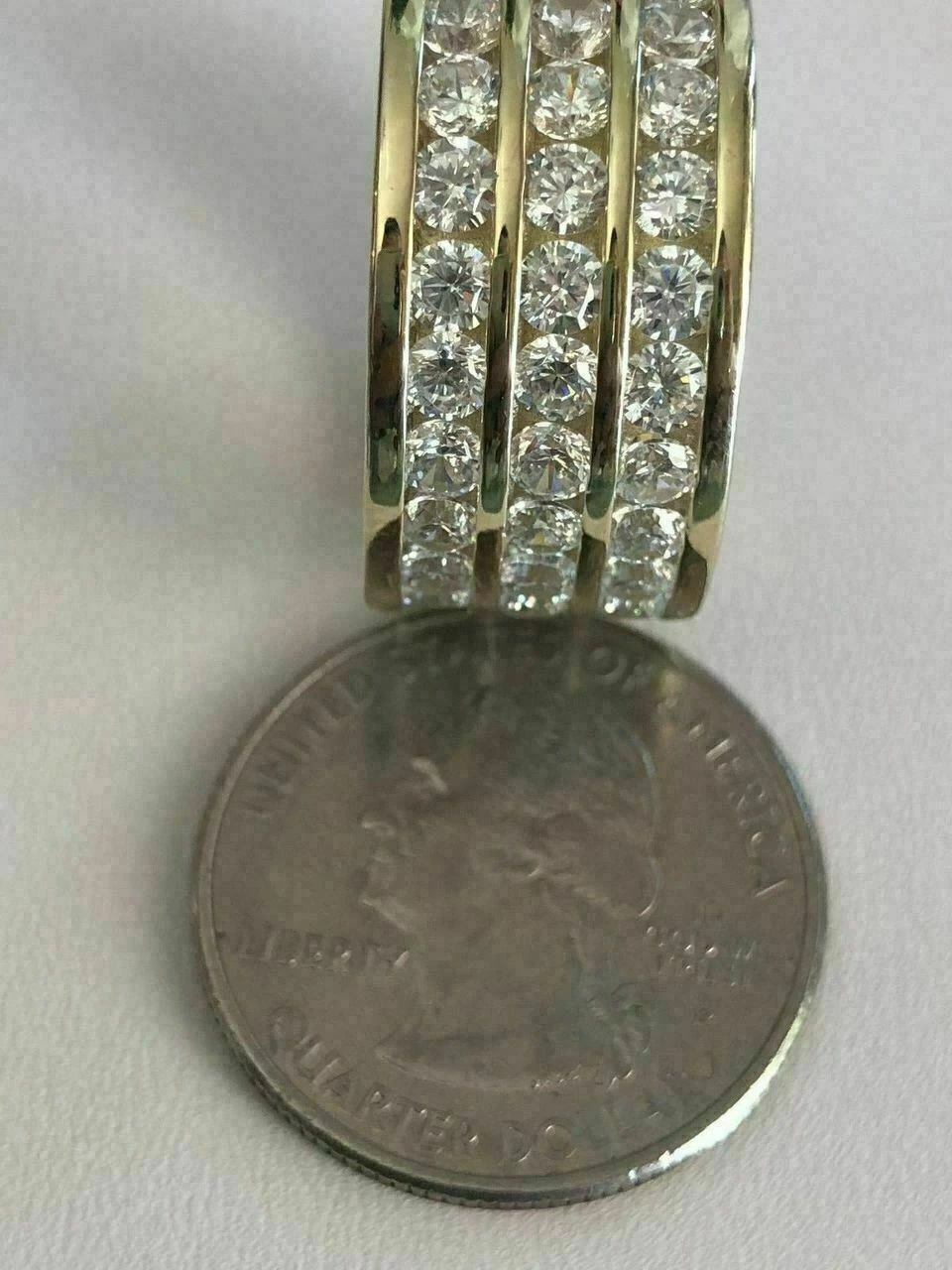 Mens Tennis Ring 14k Gold Over Solid 925 Silver Diamond Pinky Wedding Band REAL 13 Mens Tennis Ring 14k Gold Over Solid 925 Silver Diamond Pinky Wedding Band REAL - Image 11