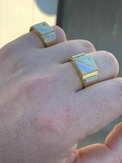 Mens Tri-Color 14k Yellow, Rose Gold, & 925 Silver Real Icy Ring Size 7-13 Pinky 23 Mens Tri-Color 14k Yellow, Rose Gold, & 925 Silver Real Icy Ring Size 7-13 Pinky -Harlem Bling Shop harlembling mens tri color 14k yellow rose gold and 925 silver real icy ring size 7 13 pinky 39184.1664389610