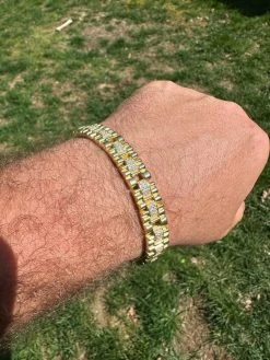 MOISSANITE 10mm Iced Presidential Bracelet Real 14K Gold Over 925 Silver Flooded -Harlem Bling Shop harlembling moissanite 10mm iced presidential bracelet real 14k gold over 925 silver flooded 28902.1688685264