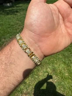 MOISSANITE 10mm Iced Presidential Bracelet Real 14K Gold Over 925 Silver Flooded -Harlem Bling Shop harlembling moissanite 10mm iced presidential bracelet real 14k gold over 925 silver flooded 33620.1688685300