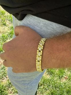 MOISSANITE 10mm Iced Presidential Bracelet Real 14K Gold Over 925 Silver Flooded -Harlem Bling Shop harlembling moissanite 10mm iced presidential bracelet real 14k gold over 925 silver flooded 55442.1688685192