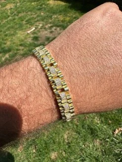 MOISSANITE 10mm Iced Presidential Bracelet Real 14K Gold Over 925 Silver Flooded -Harlem Bling Shop harlembling moissanite 10mm iced presidential bracelet real 14k gold over 925 silver flooded 60003.1688685242