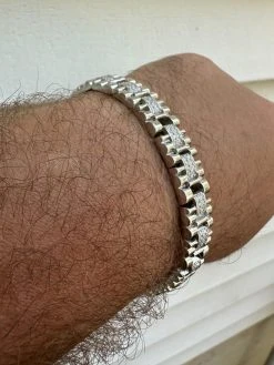 MOISSANITE 10mm Iced Presidential Bracelet Real 925 Silver Flooded Out Hip Hop -Harlem Bling Shop harlembling moissanite 10mm iced presidential bracelet real 925 silver flooded out hip hop 02349.1688685320