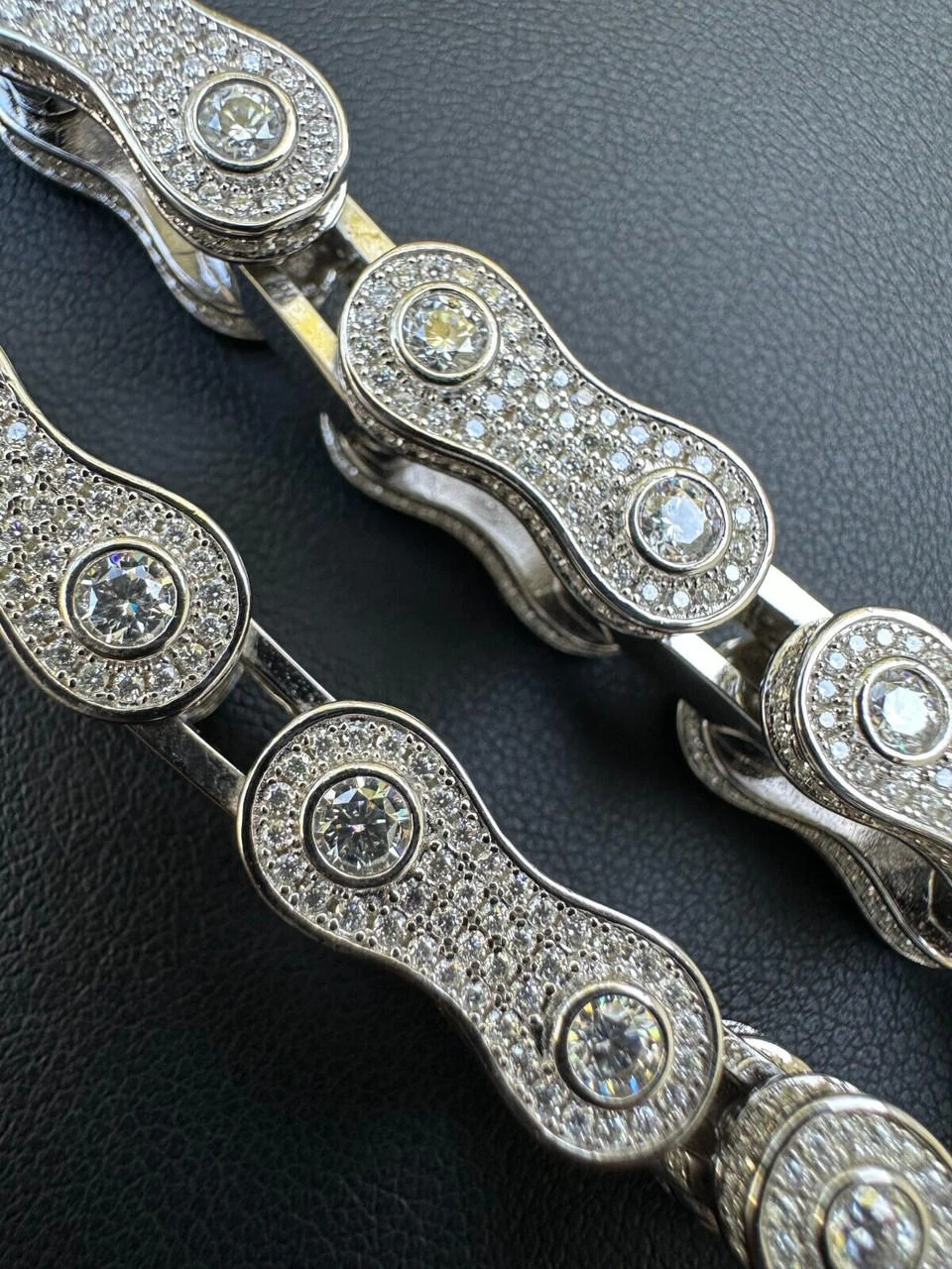 MOISSANITE 12mm Mens 3D Fully Iced Bike Bicycle Link Bracelet Hip Hop 6.5-8.5" 9 MOISSANITE 12mm Mens 3D Fully Iced Bike Bicycle Link Bracelet Hip Hop 6.5-8.5" - Image 7