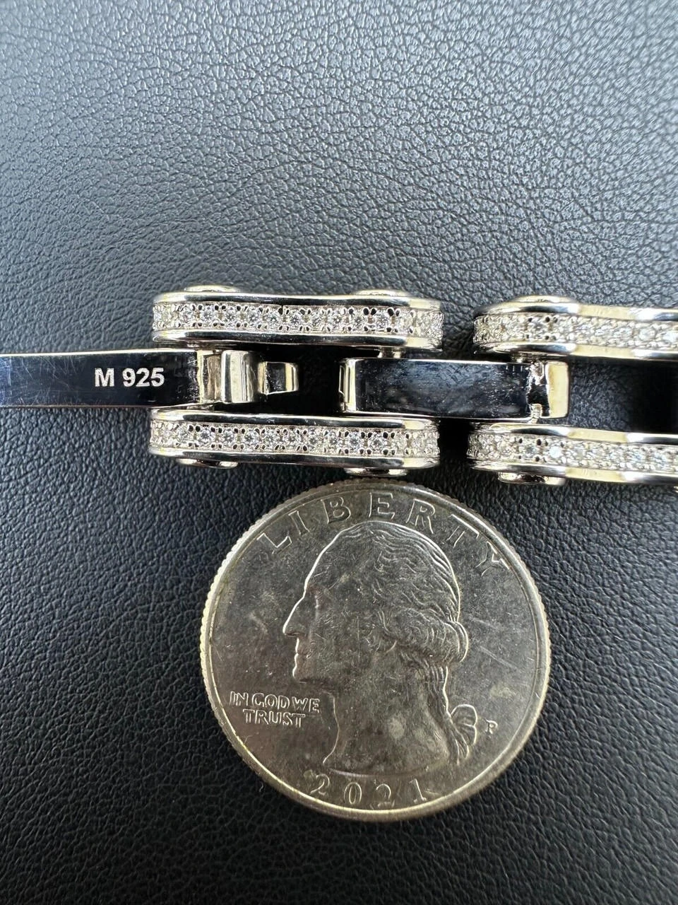 MOISSANITE 12mm Mens 3D Fully Iced Bike Bicycle Link Bracelet Hip Hop 6.5-8.5" 11 MOISSANITE 12mm Mens 3D Fully Iced Bike Bicycle Link Bracelet Hip Hop 6.5-8.5" - Image 9