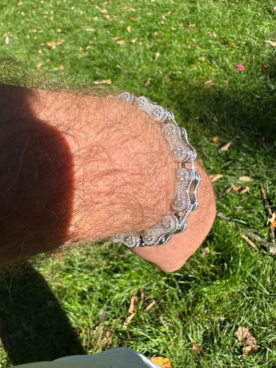 MOISSANITE 12mm Mens 3D Fully Iced Bike Bicycle Link Bracelet Hip Hop 6.5-8.5" 5 MOISSANITE 12mm Mens 3D Fully Iced Bike Bicycle Link Bracelet Hip Hop 6.5-8.5" - Image 3