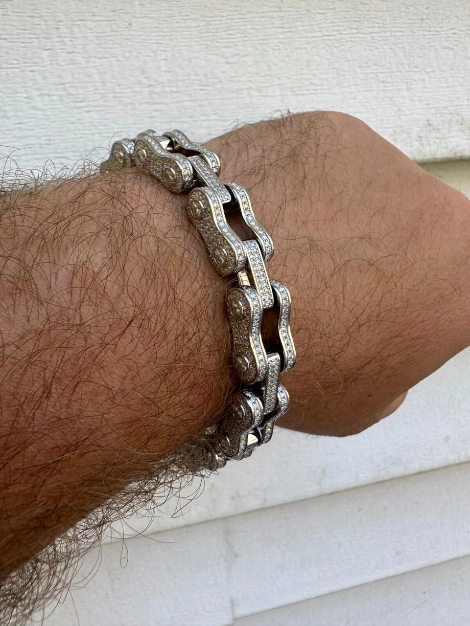 MOISSANITE 12mm Mens 3D Fully Iced Bike Bicycle Link Bracelet Hip Hop 6.5-8.5" 13 MOISSANITE 12mm Mens 3D Fully Iced Bike Bicycle Link Bracelet Hip Hop 6.5-8.5" - Image 11