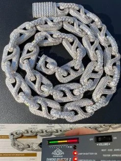 MOISSANITE 14mm Mens Hip Hop Iced Gucci Infinity Link 16-28" Pass Diamond Test