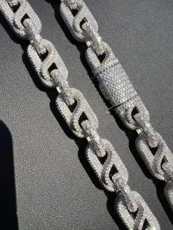 MOISSANITE 14mm Mens Hip Hop Iced Gucci Infinity Link 16-28" Pass Diamond Test -Harlem Bling Shop harlembling moissanite 14mm mens hip hop iced gucci infinity link 16 28 pass diamond test 17013.1674841971