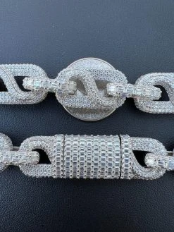 MOISSANITE 14mm Mens Hip Hop Iced Gucci Infinity Link 16-28" Pass Diamond Test -Harlem Bling Shop harlembling moissanite 14mm mens hip hop iced gucci infinity link 16 28 pass diamond test 28571.1674841729