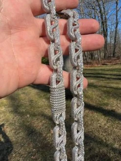 MOISSANITE 14mm Mens Hip Hop Iced Gucci Infinity Link 16-28" Pass Diamond Test -Harlem Bling Shop harlembling moissanite 14mm mens hip hop iced gucci infinity link 16 28 pass diamond test 43782.1674841710