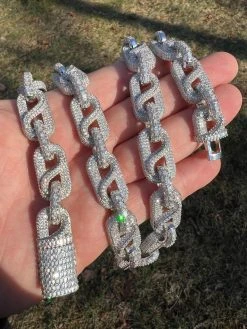 MOISSANITE 14mm Mens Hip Hop Iced Gucci Infinity Link 16-28" Pass Diamond Test -Harlem Bling Shop harlembling moissanite 14mm mens hip hop iced gucci infinity link 16 28 pass diamond test 72908.1674841994