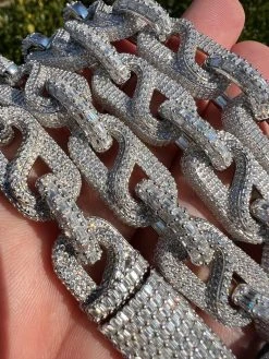 MOISSANITE 14mm Mens Hip Hop Iced Gucci Infinity Link 16-28" Pass Diamond Test -Harlem Bling Shop harlembling moissanite 14mm mens hip hop iced gucci infinity link 16 28 pass diamond test 73044.1674841737
