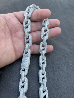 MOISSANITE 14mm Mens Hip Hop Iced Gucci Infinity Link 16-28" Pass Diamond Test -Harlem Bling Shop harlembling moissanite 14mm mens hip hop iced gucci infinity link 16 28 pass diamond test 82324.1674841784