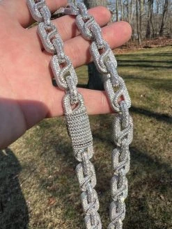 MOISSANITE 14mm Mens Hip Hop Iced Gucci Infinity Link 16-28" Pass Diamond Test -Harlem Bling Shop harlembling moissanite 14mm mens hip hop iced gucci infinity link 16 28 pass diamond test 98351.1674841648
