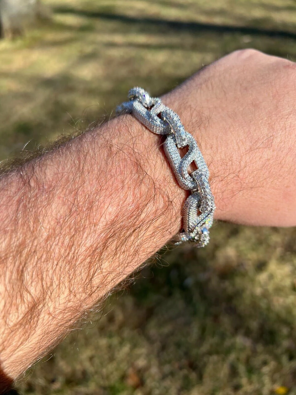 MOISSANITE 14mm Mens Iced Gucci Infinity Link Bracelet Hip Hop Diamond Test ✅ 17 MOISSANITE 14mm Mens Iced Gucci Infinity Link Bracelet Hip Hop Diamond Test ✅ - Image 15