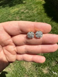 Moissanite 3D Iced 925 Silver Screwback Earrings 10mm Baguette Iced Mens Studs -Harlem Bling Shop harlembling moissanite 3d iced 925 silver screwback earrings 10mm baguette iced mens studs 45895.1683751919