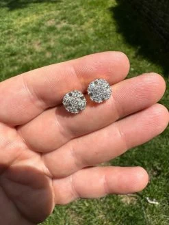 Moissanite 3D Iced 925 Silver Screwback Earrings 10mm Baguette Iced Mens Studs -Harlem Bling Shop harlembling moissanite 3d iced 925 silver screwback earrings 10mm baguette iced mens studs 62213.1683752213