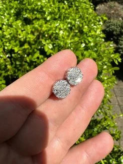 Moissanite 3D Iced 925 Silver Screwback Earrings 10mm Baguette Iced Mens Studs -Harlem Bling Shop harlembling moissanite 3d iced 925 silver screwback earrings 10mm baguette iced mens studs 78283.1683752312