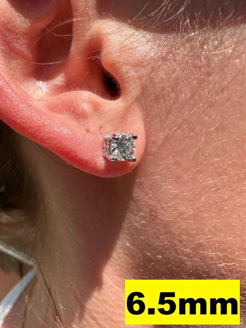 Moissanite 3D Iced Prong Solitaire Screwback Studs Earrings Real 925 Silver 6 Moissanite 3D Iced Prong Solitaire Screwback Studs Earrings Real 925 Silver - Image 4