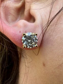 Moissanite 3D Iced Prong Solitaire Stud Earrings 14k Gold Plated 925 Silver 8mm 32 Moissanite 3D Iced Prong Solitaire Stud Earrings 14k Gold Plated 925 Silver 8mm -Harlem Bling Shop harlembling moissanite 3d iced prong solitaire stud earrings 14k gold plated 925 silver 8mm 02858.1682454590