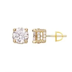 Moissanite 3D Iced Prong Solitaire Stud Earrings 14k Gold Plated 925 Silver 8mm 25 Moissanite 3D Iced Prong Solitaire Stud Earrings 14k Gold Plated 925 Silver 8mm -Harlem Bling Shop harlembling moissanite 3d iced prong solitaire stud earrings 14k gold plated 925 silver 8mm 69921.1682454558