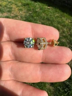 Moissanite 3D Iced Prong Solitaire Stud Earrings 14k Gold Plated 925 Silver 8mm 38 Moissanite 3D Iced Prong Solitaire Stud Earrings 14k Gold Plated 925 Silver 8mm -Harlem Bling Shop harlembling moissanite 3d iced prong solitaire stud earrings 14k gold plated 925 silver 8mm 89188.1682454538