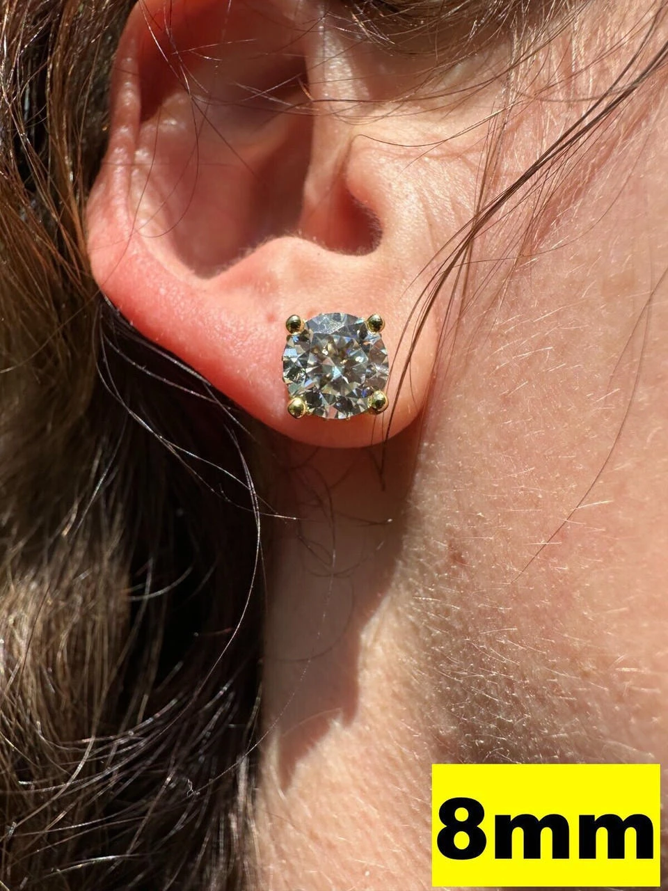 Moissanite 3D Iced Solitaire Screwback Stud Earrings Real 14k Gold Vermeil 925 Silver 19 Moissanite 3D Iced Solitaire Screwback Stud Earrings Real 14k Gold Vermeil 925 Silver - Image 17