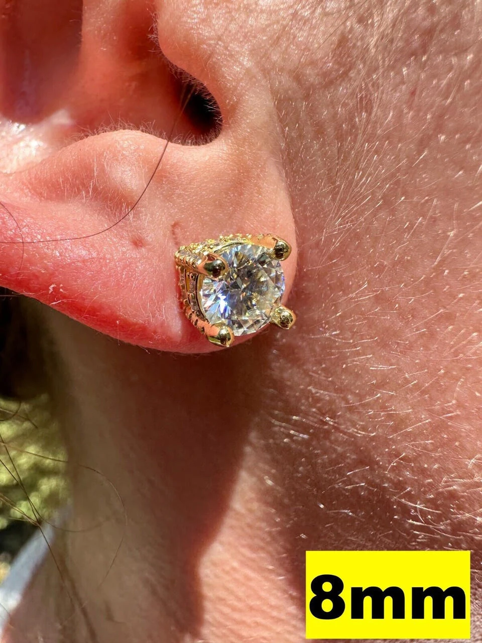 Moissanite 3D Iced Solitaire Screwback Stud Earrings Real 14k Gold Vermeil 925 Silver 22 Moissanite 3D Iced Solitaire Screwback Stud Earrings Real 14k Gold Vermeil 925 Silver - Image 20