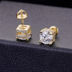 Moissanite 3D Iced Solitaire Screwback Stud Earrings Real 14k Gold Vermeil 925 Silver 28 Moissanite 3D Iced Solitaire Screwback Stud Earrings Real 14k Gold Vermeil 925 Silver -Harlem Bling Shop harlembling moissanite 3d iced solitaire screwback stud earrings real 14k gold vermeil 925 silver 76421.1686867030