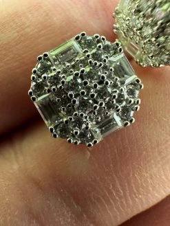 Moissanite 925 Silver 14k Gold Plated Ice Screwback Earrings 10mm Baguette Studs -Harlem Bling Shop harlembling moissanite 925 silver 14k gold plated ice screwback earrings 10mm baguette studs 08626.1683752247