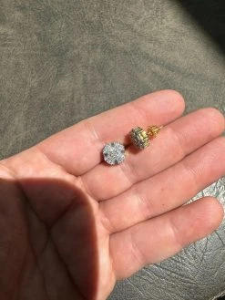 Moissanite 925 Silver 14k Gold Plated Ice Screwback Earrings 10mm Baguette Studs -Harlem Bling Shop harlembling moissanite 925 silver 14k gold plated ice screwback earrings 10mm baguette studs 44093.1683752168