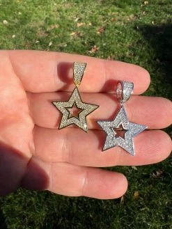 Moissanite 925 Silver /14k Gold Plated Iced Hip Hop Super Star Pendant Necklace 22 Moissanite 925 Silver /14k Gold Plated Iced Hip Hop Super Star Pendant Necklace -Harlem Bling Shop harlembling moissanite 925 silver 14k gold plated iced hip hop super star pendant necklace 02788.1670514779