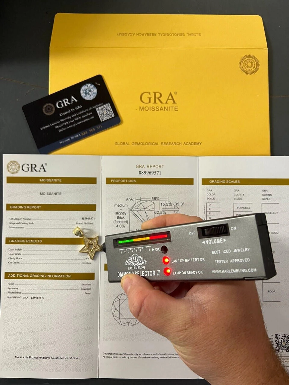 Moissanite 925 Silver /14k Gold Plated Iced Hip Hop Super Star Pendant Necklace 15 Moissanite 925 Silver /14k Gold Plated Iced Hip Hop Super Star Pendant Necklace - Image 13