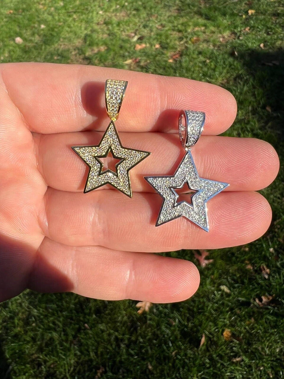 Moissanite 925 Silver /14k Gold Plated Iced Hip Hop Super Star Pendant Necklace 9 Moissanite 925 Silver /14k Gold Plated Iced Hip Hop Super Star Pendant Necklace - Image 7