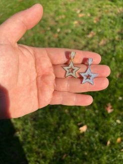 Moissanite 925 Silver /14k Gold Plated Iced Hip Hop Super Star Pendant Necklace 20 Moissanite 925 Silver /14k Gold Plated Iced Hip Hop Super Star Pendant Necklace -Harlem Bling Shop harlembling moissanite 925 silver 14k gold plated iced hip hop super star pendant necklace 63150.1670514670