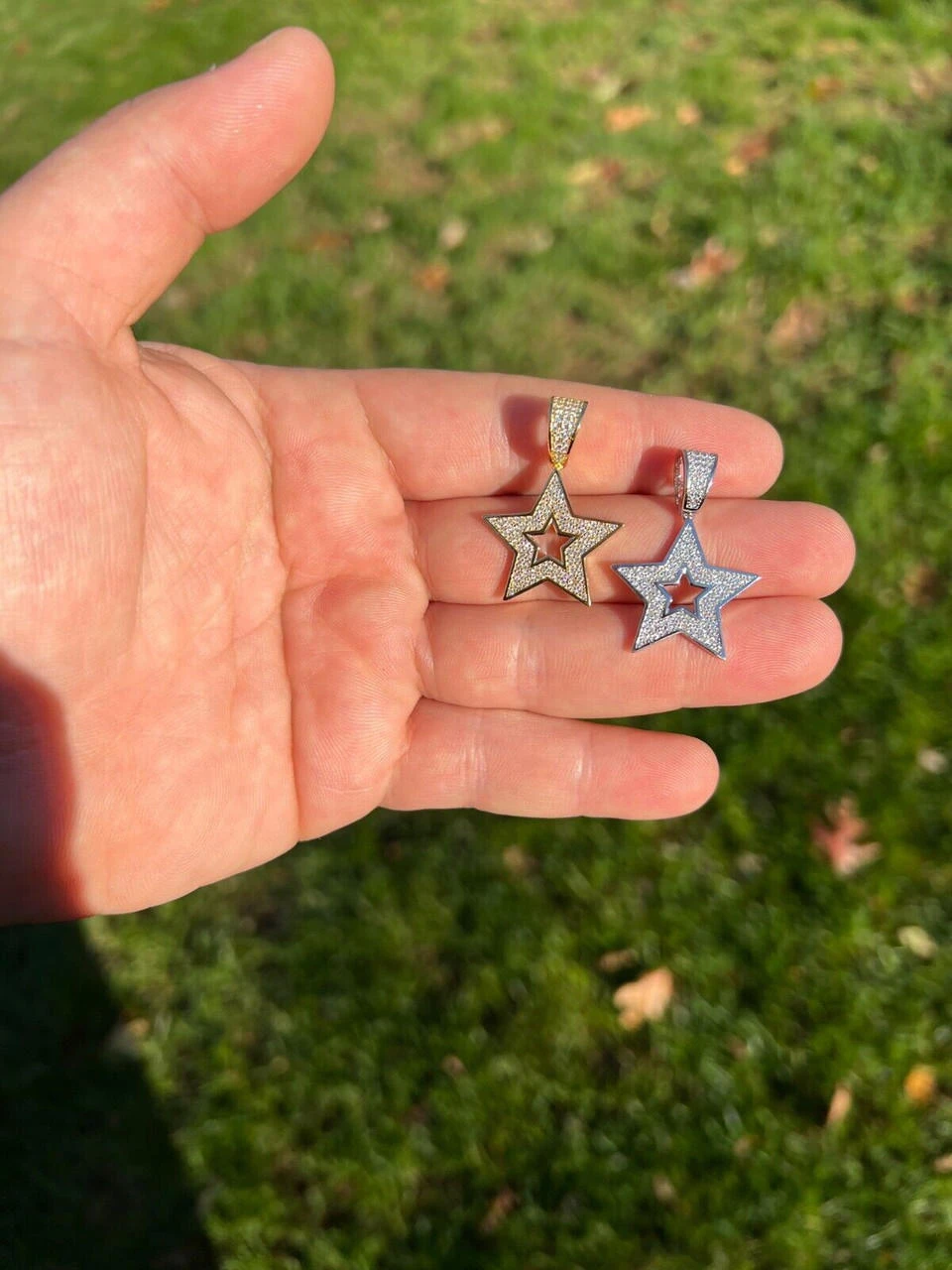 Moissanite 925 Silver /14k Gold Plated Iced Hip Hop Super Star Pendant Necklace 8 Moissanite 925 Silver /14k Gold Plated Iced Hip Hop Super Star Pendant Necklace - Image 6