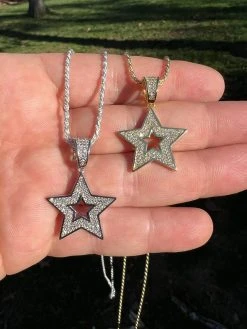 Moissanite 925 Silver /14k Gold Plated Iced Hip Hop Super Star Pendant Necklace 24 Moissanite 925 Silver /14k Gold Plated Iced Hip Hop Super Star Pendant Necklace -Harlem Bling Shop harlembling moissanite 925 silver 14k gold plated iced hip hop super star pendant necklace 74541.1670514671