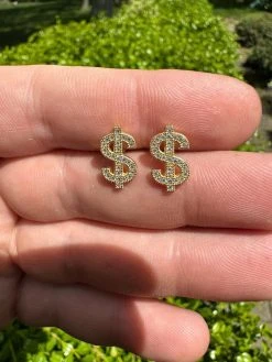 MOISSANITE 925 Silver 14k Gold Plated Men Ladies Dollar Sign $ Money Earrings 26 MOISSANITE 925 Silver 14k Gold Plated Men Ladies Dollar Sign $ Money Earrings -Harlem Bling Shop harlembling moissanite 925 silver 14k gold plated men ladies dollar sign dollar money earrings 10248.1683751968