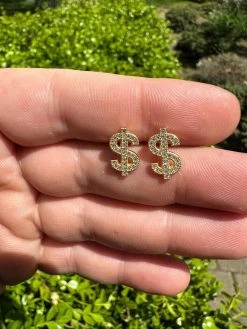 MOISSANITE 925 Silver 14k Gold Plated Men Ladies Dollar Sign $ Money Earrings 28 MOISSANITE 925 Silver 14k Gold Plated Men Ladies Dollar Sign $ Money Earrings -Harlem Bling Shop harlembling moissanite 925 silver 14k gold plated men ladies dollar sign dollar money earrings 32650.1683751976