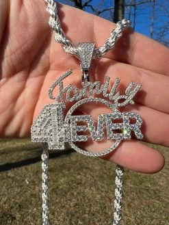 MOISSANITE 925 Silver / Gold Family Forever 4EVER Iced Hip Hop Necklace Pendant 32 MOISSANITE 925 Silver / Gold Family Forever 4EVER Iced Hip Hop Necklace Pendant -Harlem Bling Shop harlembling moissanite 925 silver gold family forever 4ever iced hip hop necklace pendant 21018.1675360555