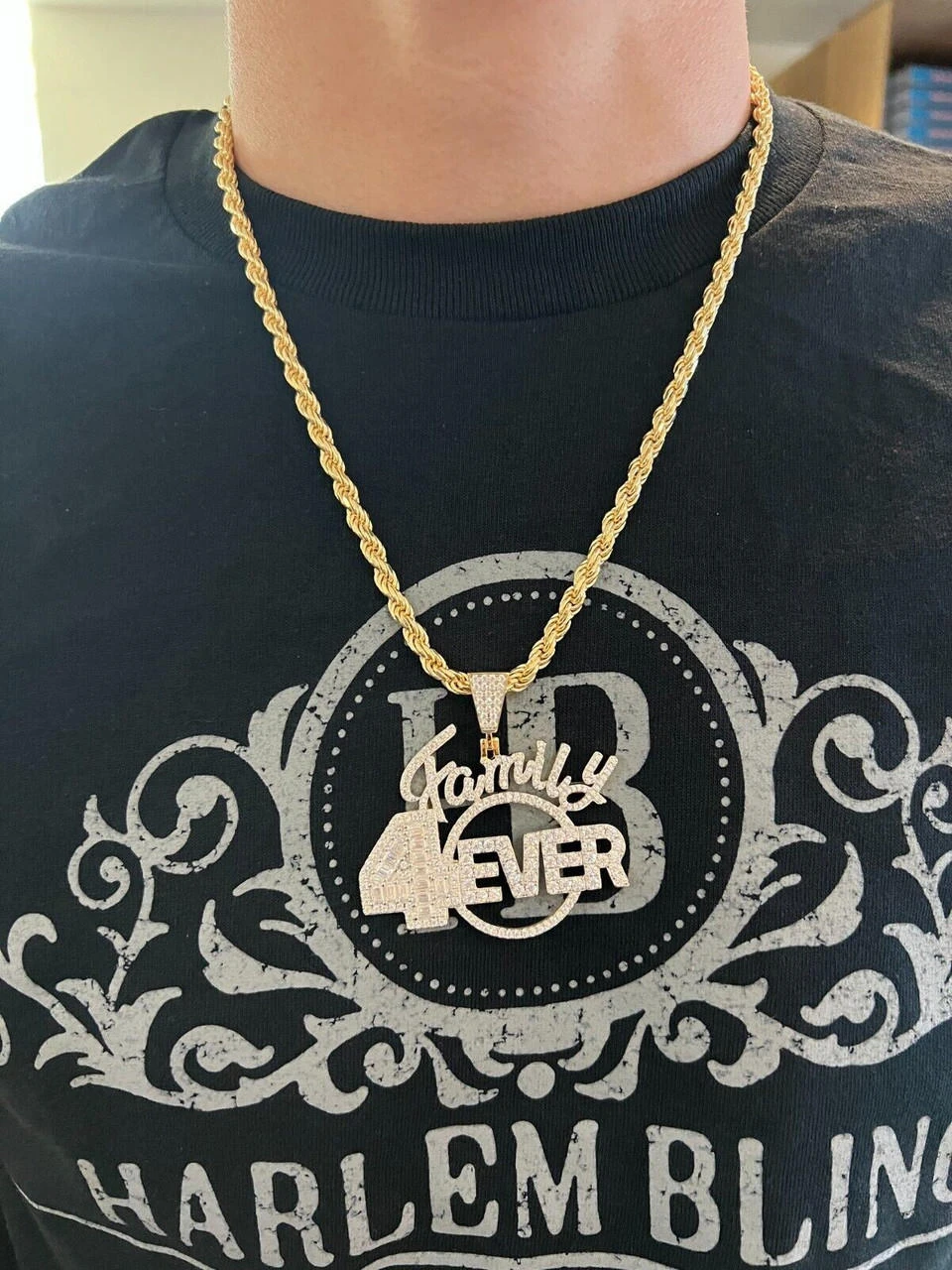 MOISSANITE 925 Silver / Gold Family Forever 4EVER Iced Hip Hop Necklace Pendant 19 MOISSANITE 925 Silver / Gold Family Forever 4EVER Iced Hip Hop Necklace Pendant - Image 17