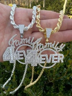 MOISSANITE 925 Silver / Gold Family Forever 4EVER Iced Hip Hop Necklace Pendant 33 MOISSANITE 925 Silver / Gold Family Forever 4EVER Iced Hip Hop Necklace Pendant -Harlem Bling Shop harlembling moissanite 925 silver gold family forever 4ever iced hip hop necklace pendant 36317.1675360618