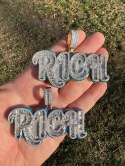 MOISSANITE 925 Silver / Gold Plated Iced Baguette Hip Hop RICH Necklace Pendant 34 MOISSANITE 925 Silver / Gold Plated Iced Baguette Hip Hop RICH Necklace Pendant -Harlem Bling Shop harlembling moissanite 925 silver gold plated iced baguette hip hop rich necklace pendant 11114.1675274098